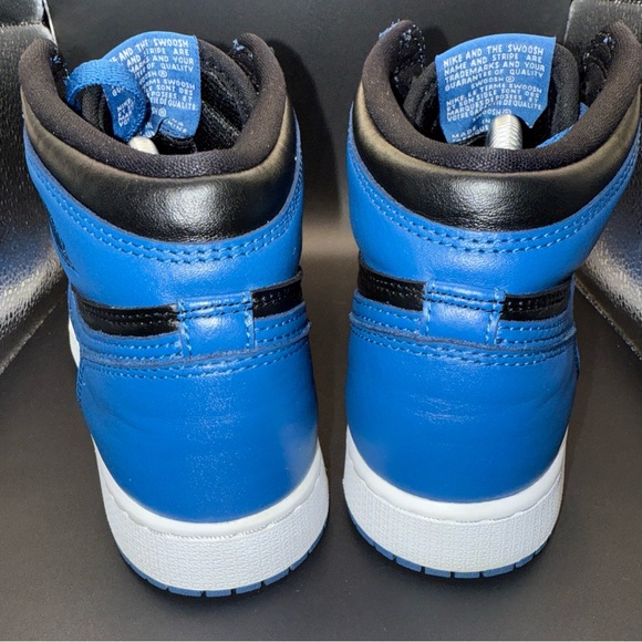 Size 6Y - Nike Air Jordan 1 High OG Dark Marina Shoes, 575441-404, Clean, No Box - Picture 4 of 11
